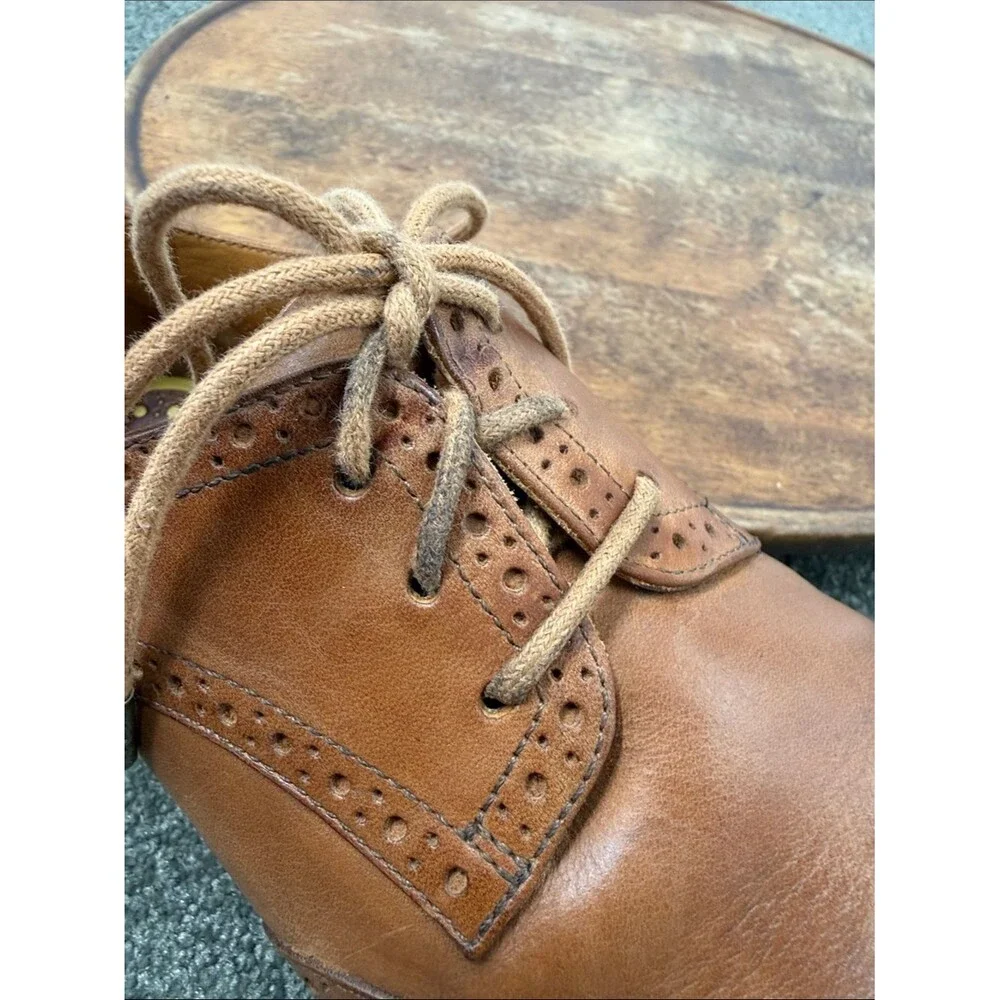 Cole Haan Shoes Mens 7.5 Lunargrand Wingtip Brown Leather Yellow Sole Dress